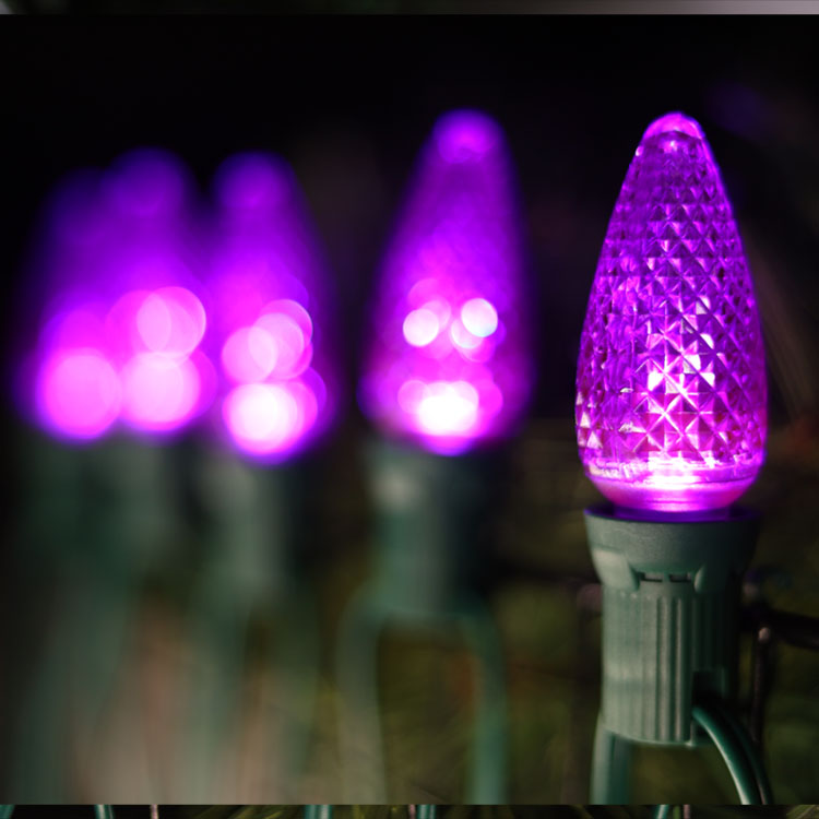 UL C9 Minleon Purple LED Replacement Bulbs for Halloween 