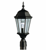 Single Light 10" Wide Outdoor Post Light with Clear Beveled Glass Panels