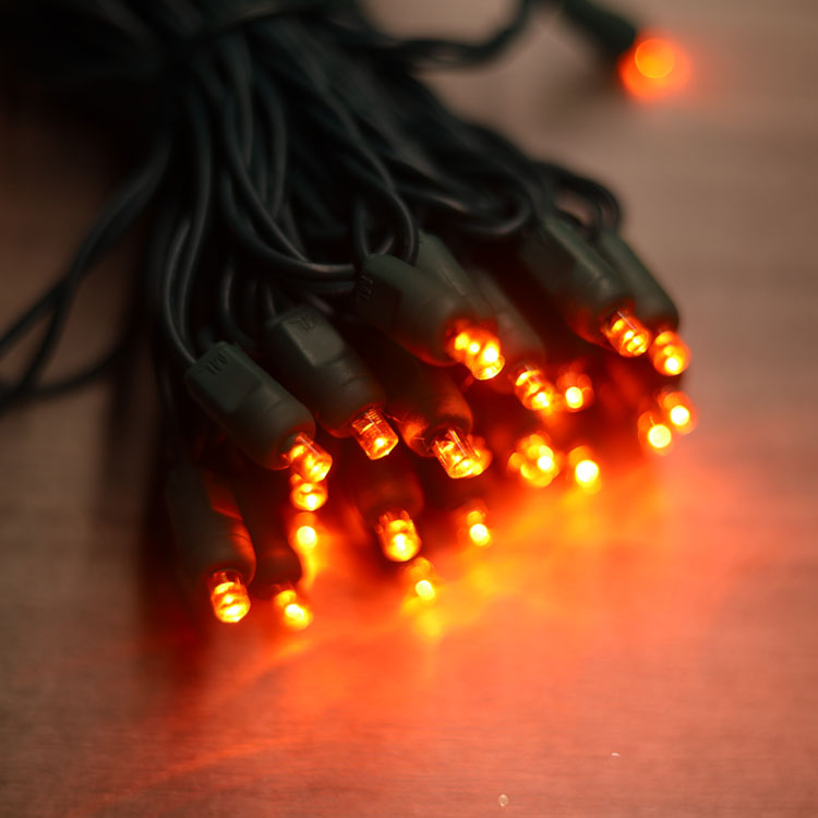 5MM Wide Angle Mini LED String Lights UL Orange Light Set Outdoor