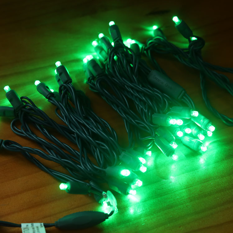 5MM Wide Angle Mini LED String Lights Green LED Light for Christmas Decoration UL Certified