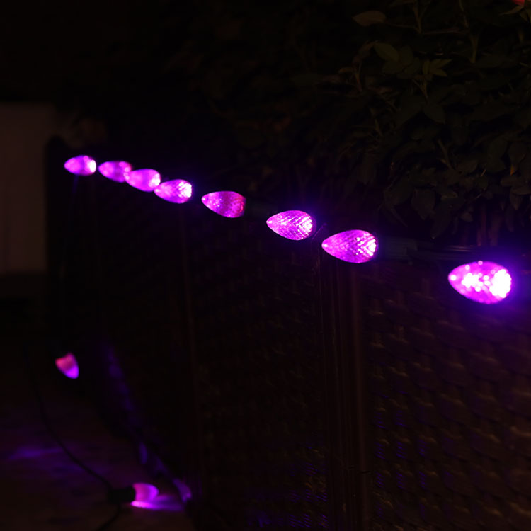 C7 Minleon LED Replacement Bulbs Purple 120V UL, Dimmable E12 Outdoor Use