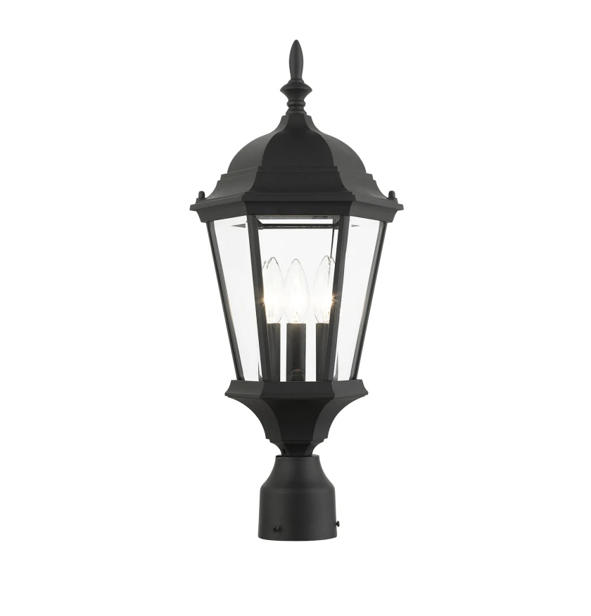 3 Light 21" Tall Outdoor Single Head Post Light