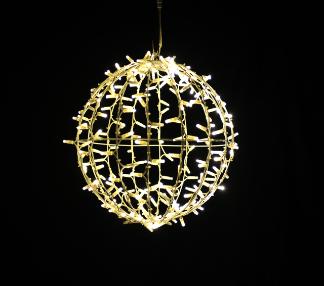 3D Metal Frame Street Decoration Motif Ball for Christmas Sphere Light 