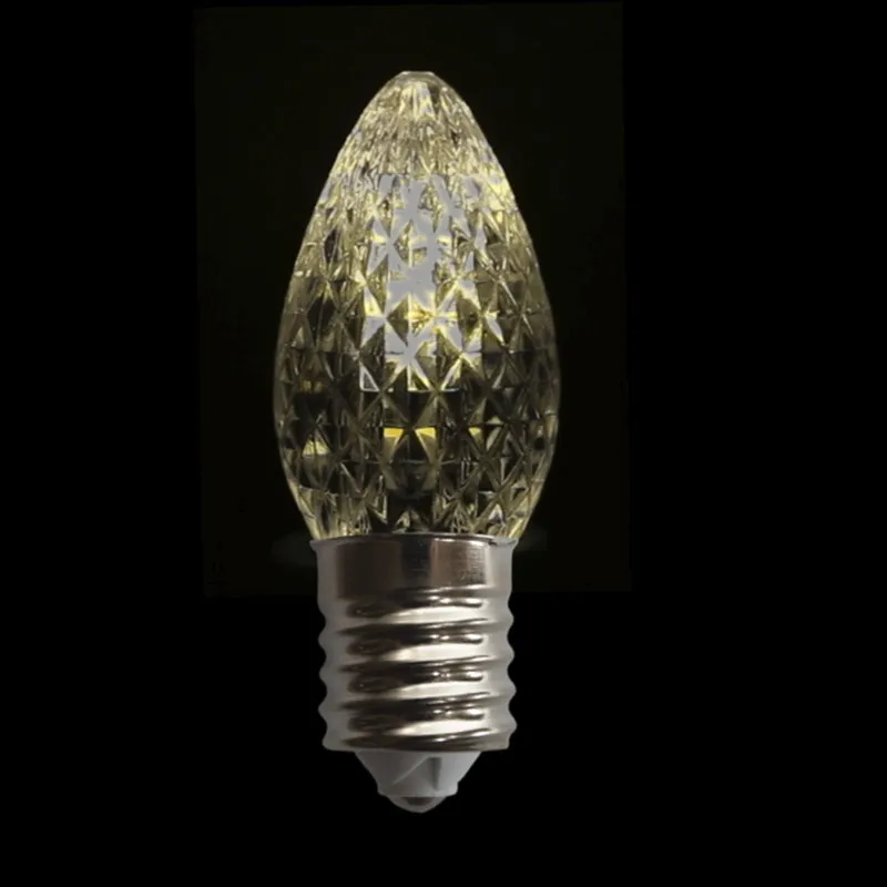 C7 LED Faceted Flicker Bulb