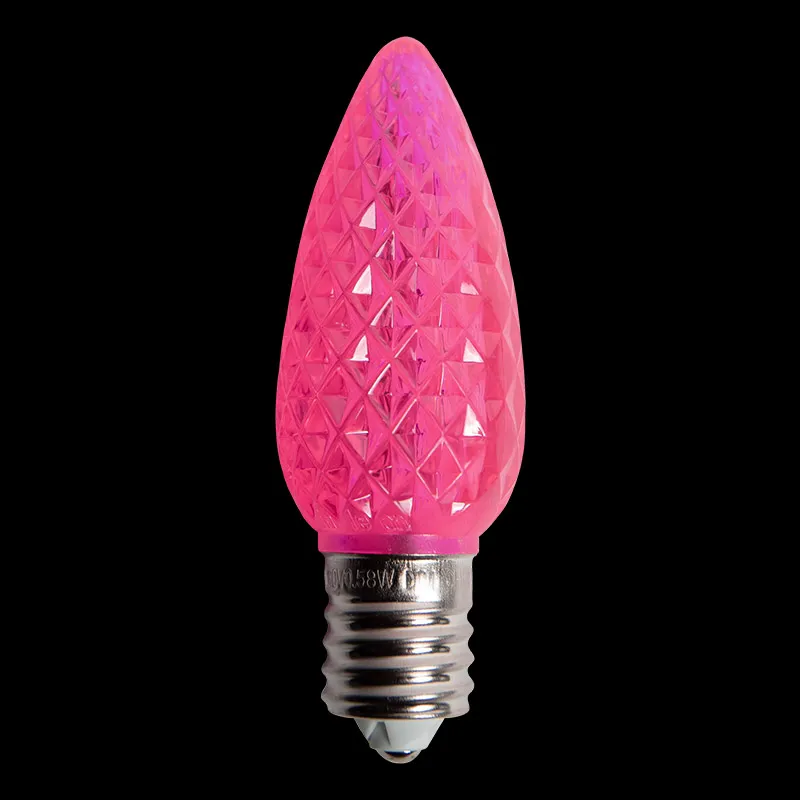 C9 V2 LED Faceted Bulb – Pink