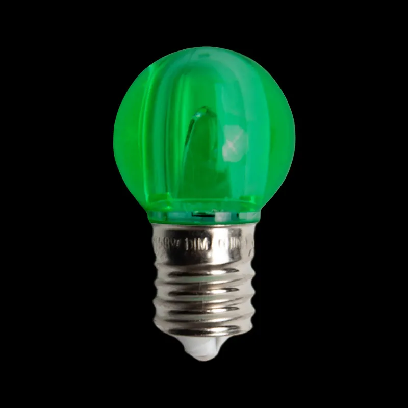 130V UL G30 E17 Smooth Transparent Green LED Bulbs