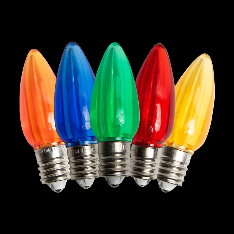 C9 LED Transparent Bulb – Multi (R/G/Y/B/O)