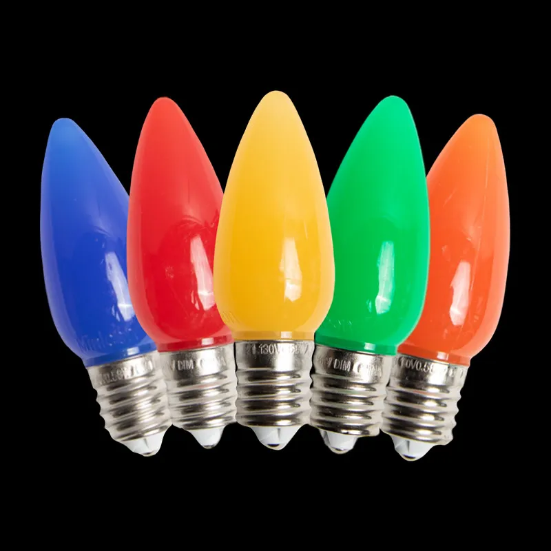 C9 LED Opaque Bulb – Multi (R/G/Y/B/O)