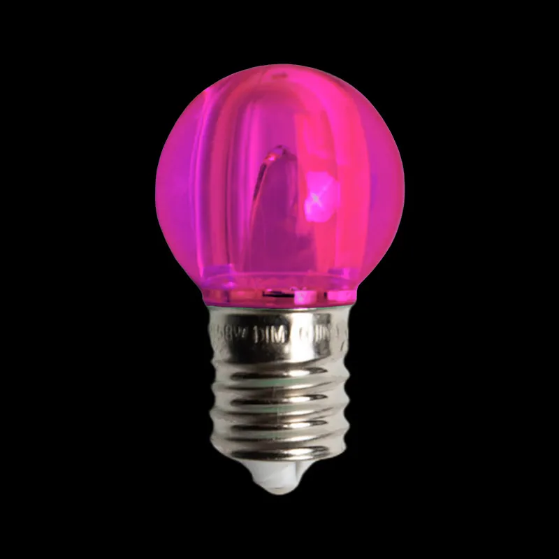 130V UL G30 E17 Smooth Transparent Pink LED Bulbs