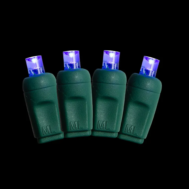 50L 5MM Coaxial Christmas String Lights 6" Spacing Blue Green Cord