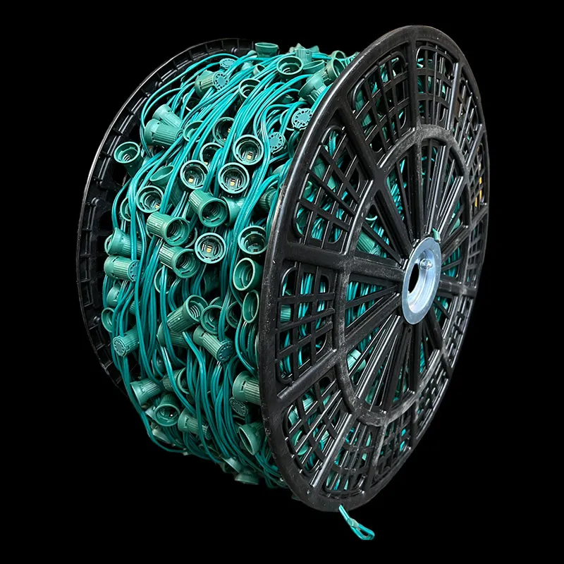 500′ C9 SPT-1 Socket Cord 12″ Spacing – Green