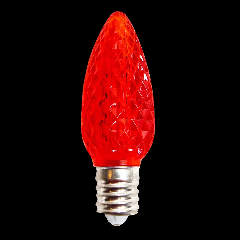 C9 V2 LED Faceted Bulb – Red