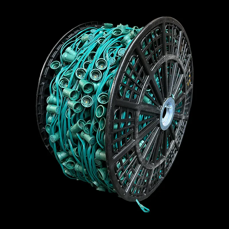 1000′ C7 SPT-1 Socket Cord 12″ Spacing – Green